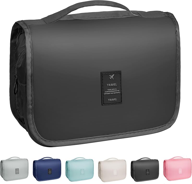 Necessaire de viagem suspensa YEMEDA com gancho, preta, Pacote com 1