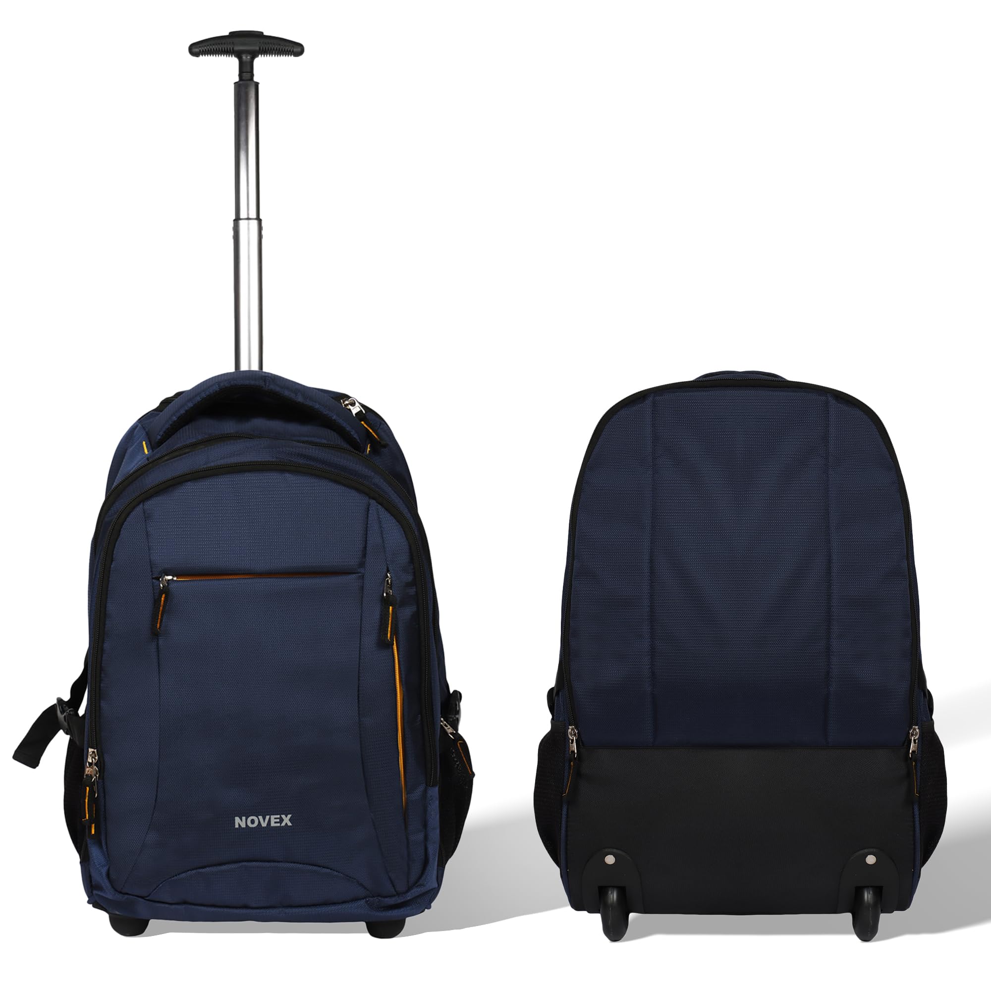 NOVEX Pacific 35 Litre Water Resistant Laptop Trolley Bags for Travel with 3 Compartments 15.6" Roller Case for Office Travel Bag for Men & Women | 2 Wheels Trolley Backpack Laptop-image-11