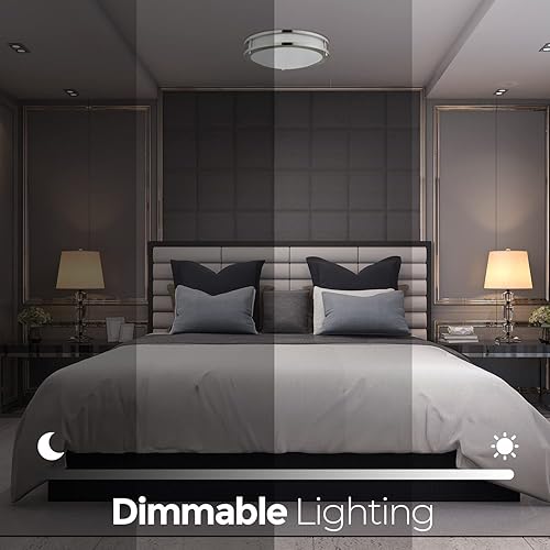 Miniatura 3 de Lámpara de techo LED de 16 pulgadas, lámpara de techo empotrada de 26 W para baño, pasillo, sala de estar y dormitorio, regulable, 2200 LM,