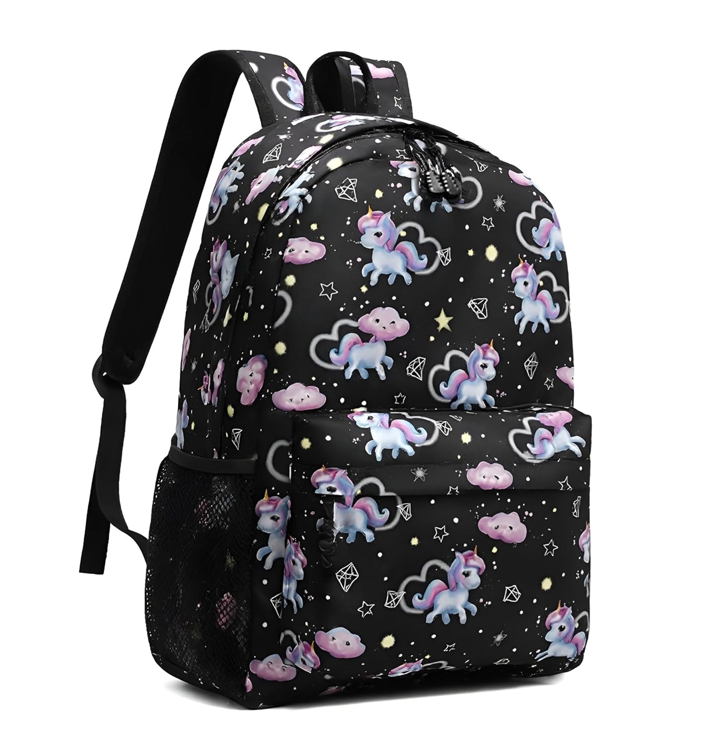 Medium School Bag for Girls with Bottle Compartment, Waterproof Womens Laptop Backpack for College, Tuition, Office