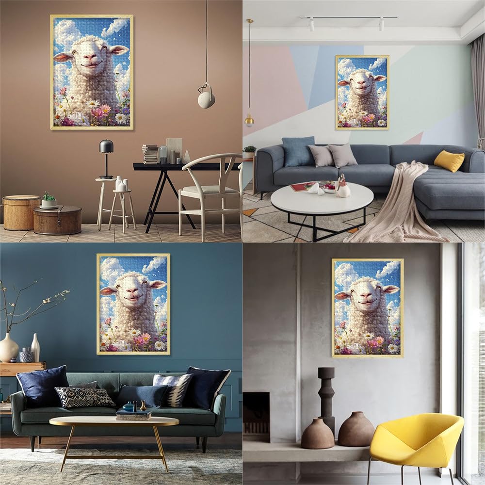 Puzzle 2000 pièces pour Adultes, Adorable bébé Mouton, Jeux éducatifs, décoration d'intérieur, Une œuvre d'art, 27,56 po x 39,37 po, pour Les 14 Ans