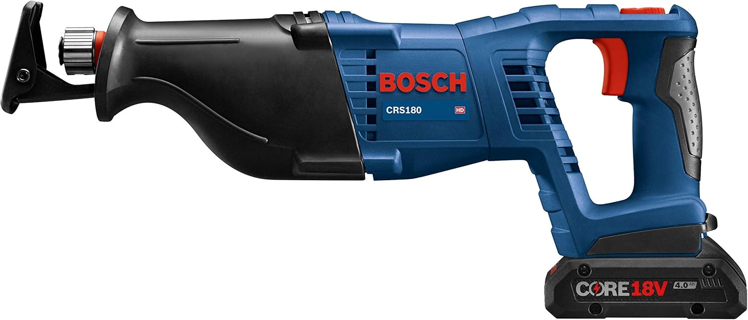 Bosch CRS180-B15-RT 18V 1-1/8-Inch D-Handle Reciprocating Saw Kit with CORE18V 4.0 Ah Compact Battery (Renewed)
