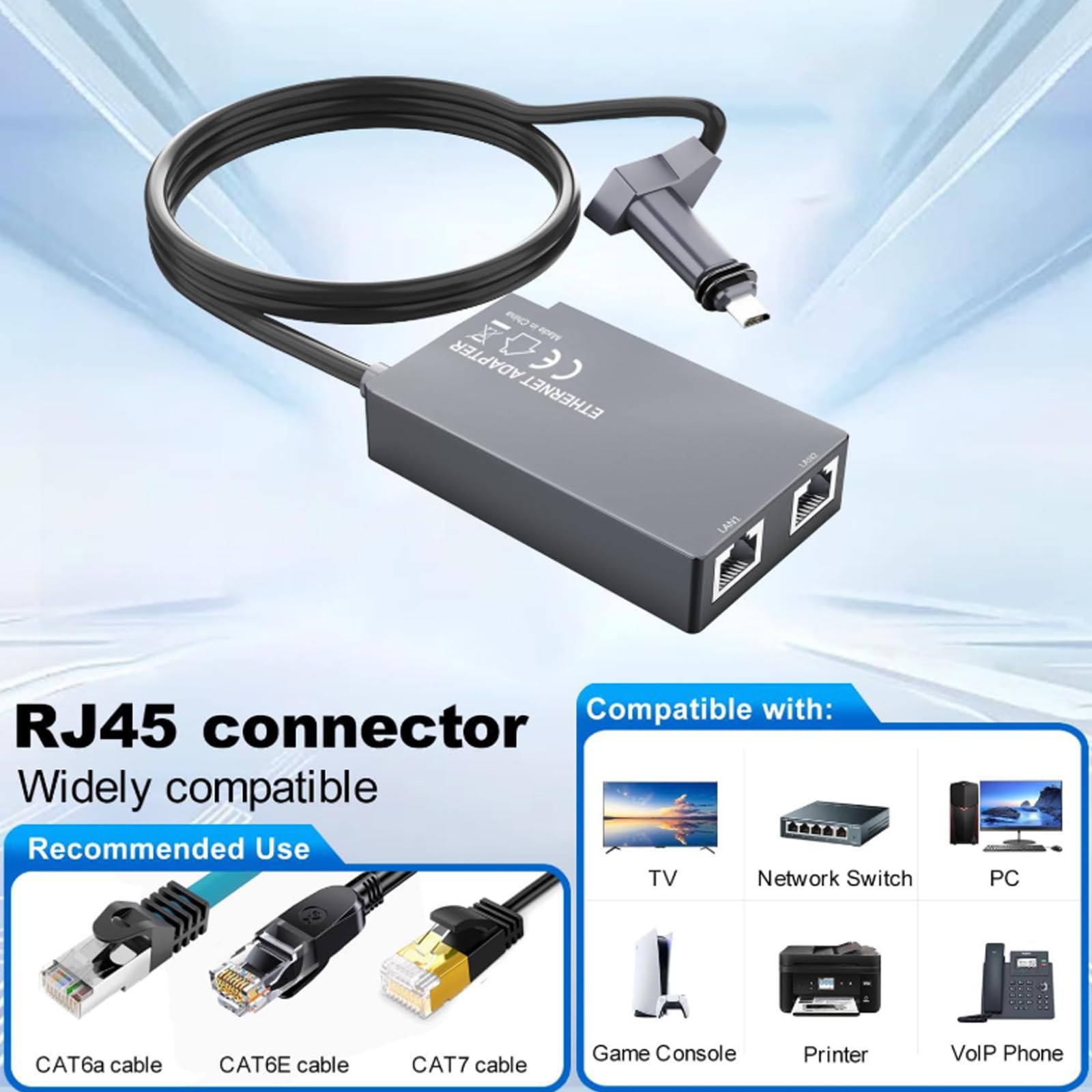 Adaptateur Ethernet Starlink Gen 2 Double Multi-Ports RJ45 1Gbps