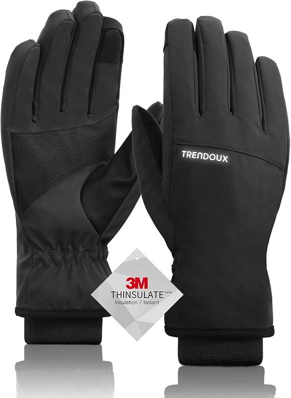 Lightweight Driving Running Cycling Ski Touchscreen Gloves for Men Women: 5/40°F Thin Warm Waterproof Winter Gloves for Cold Weather Snowboarding Skiing