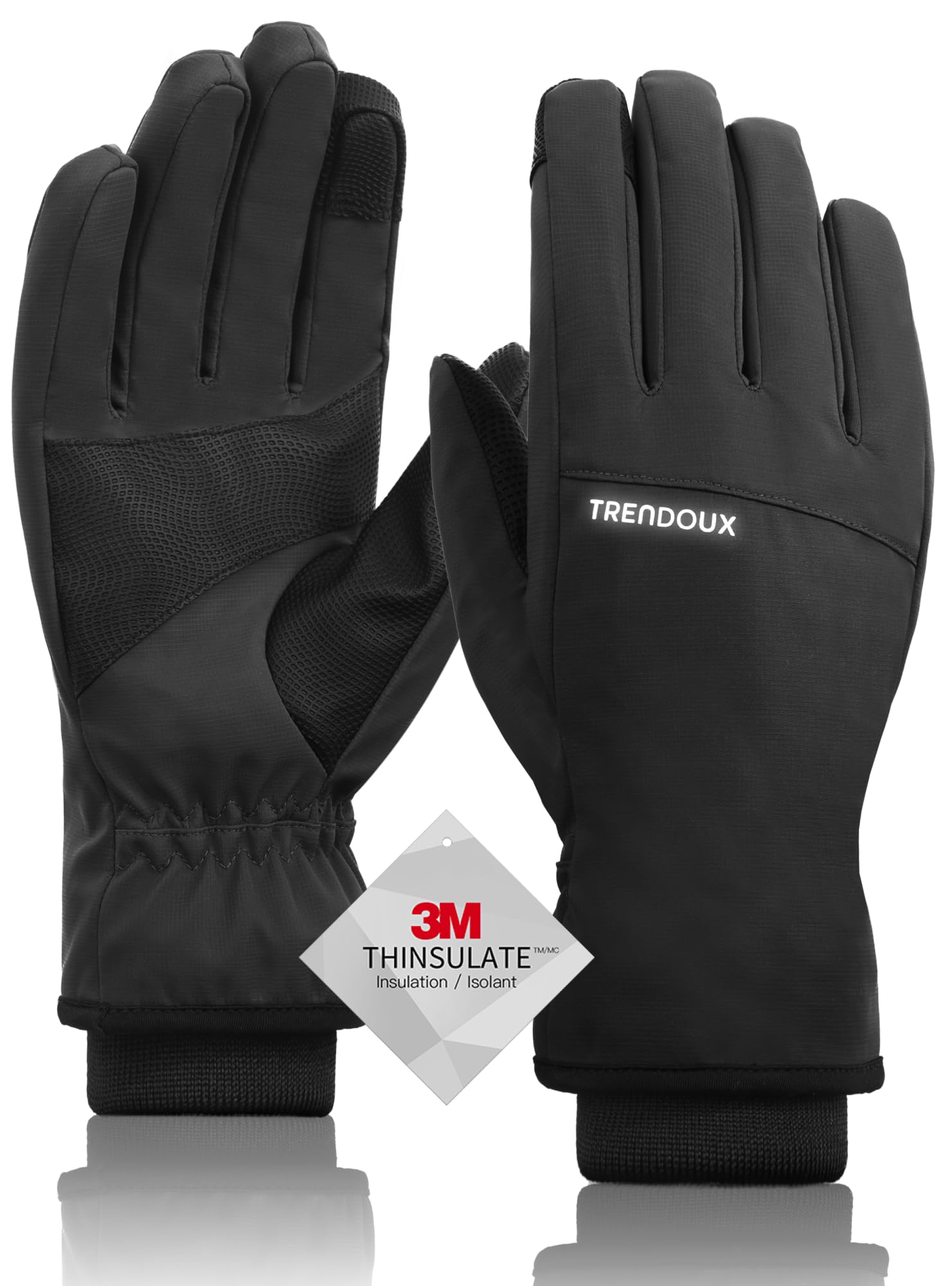 100% Waterproof Windproof Gloves: 3M Touchscreen Ski Snow Winter Gloves for Men Women Cold Weather, Thermal Warm Lined for Snowboarding Skiing Driving Running Cycling Texting Typing Biking