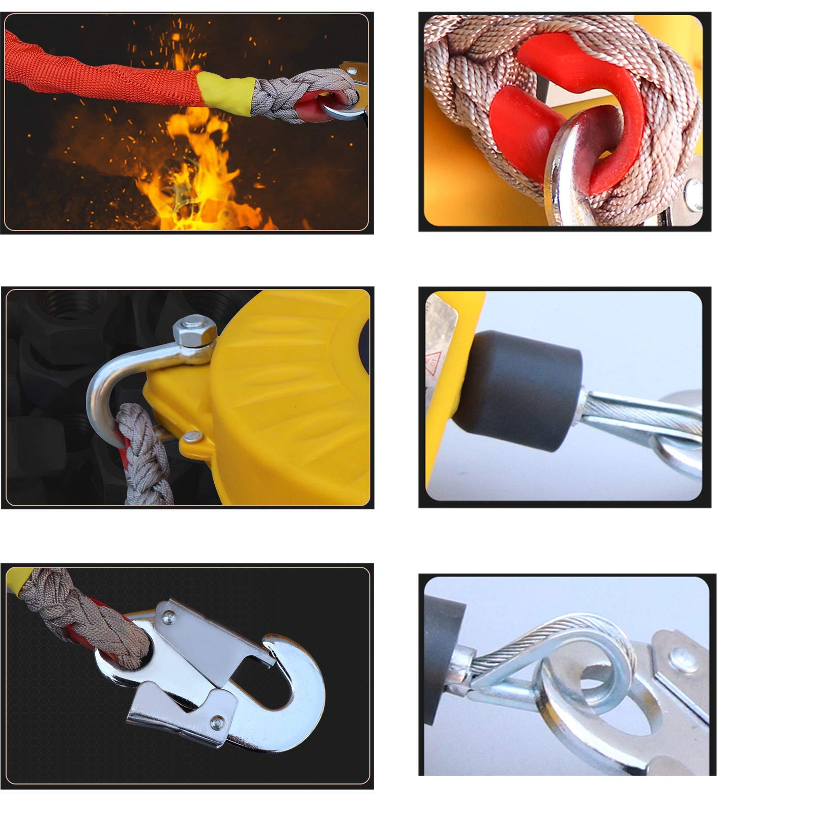 Samozwijająca się ochrona przed upadkiem, chowany sprzęt do smyczy, konstrukcja z podwójnym zamkiem / kabel stalowy/powłoka ze stopu aluminium, zapobiega przypadkowemu upadkowi, 3 m/5 m/7 m