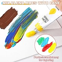 Vista 5 de ESRICH Acrylic Paint Set 12 Colors (2 Pack) With 20 Paint Brushes, 24 Acrylic Paints for Adults, Beginner, Professional Artists, Non-Toxic Craft 2