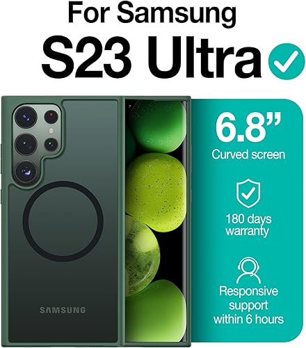 Miniatura 4 de TORRAS Magnetic Guardian - Funda diseñada para Samsung Galaxy S23 Ultra prueba de caídas de grado militar compatible con MagSafe Funda translúcida