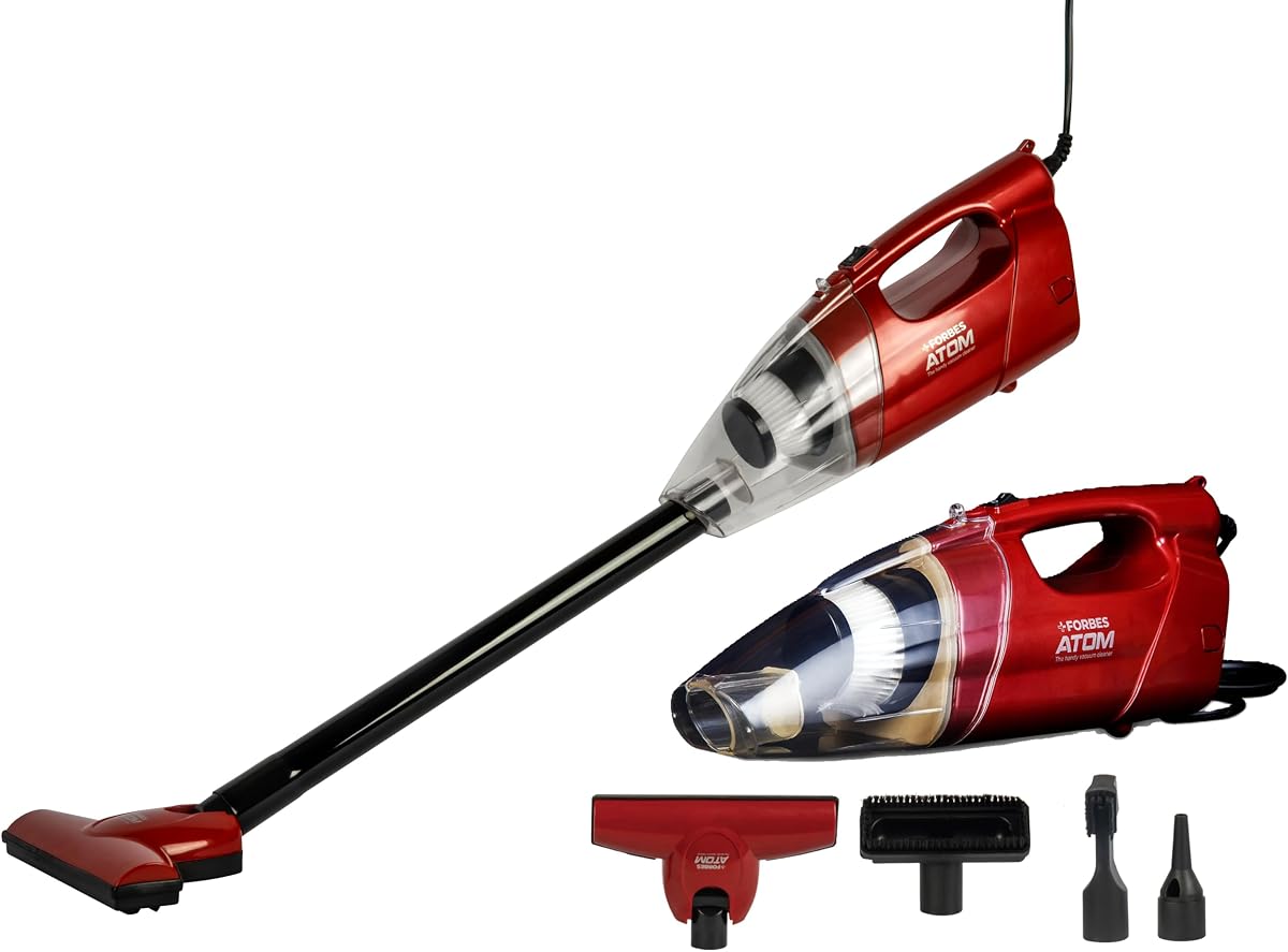 Eureka Forbes Atom 12,000 Pa Powerful Suction Power, 2-in-1, Handheld & Stick Functions, Blower Function, Can be Used as Inflator for Toys; for Home Use, with Washable Filter