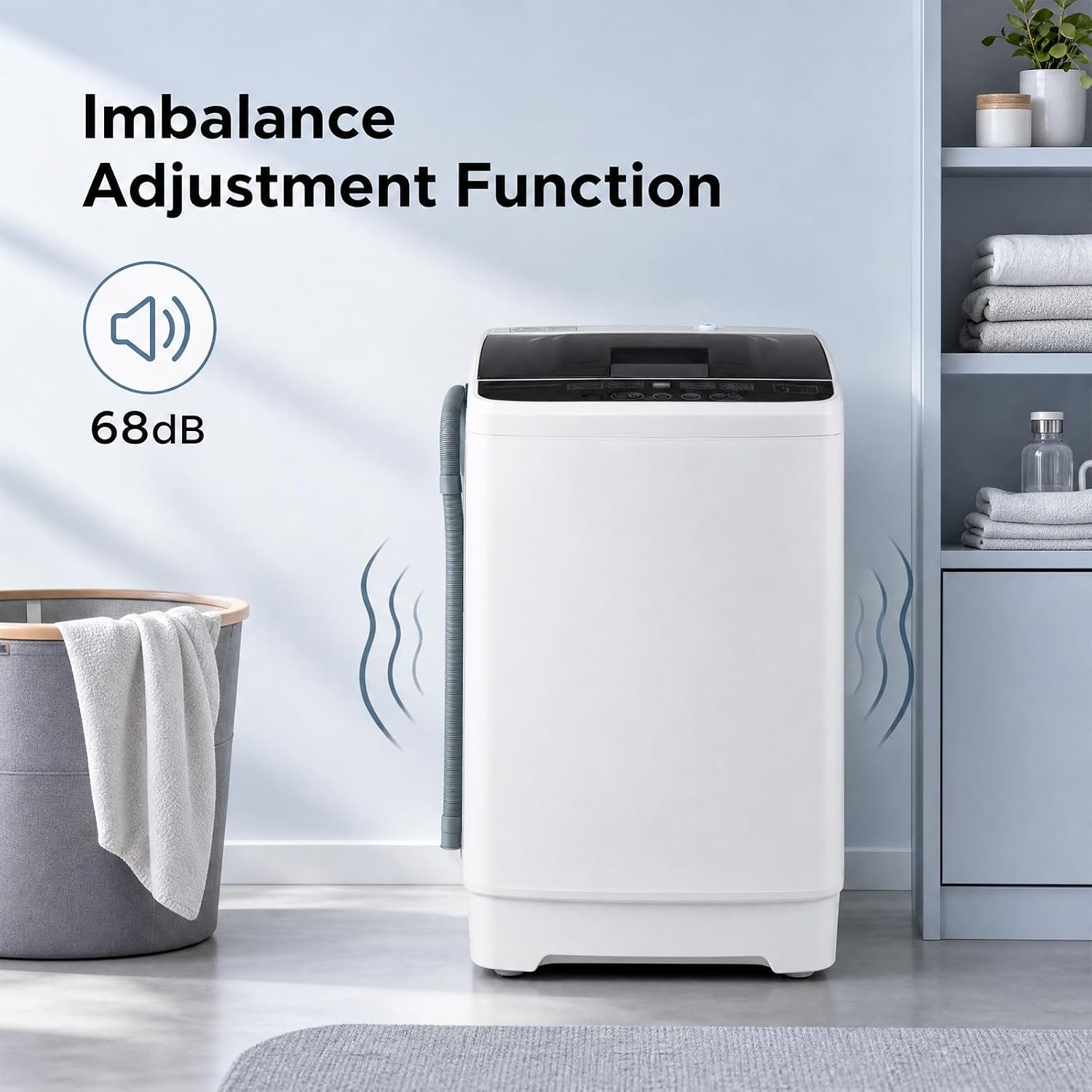 Giantex 7.7LBS Portable Washing Machine, Top Load Full-Automatic (White)