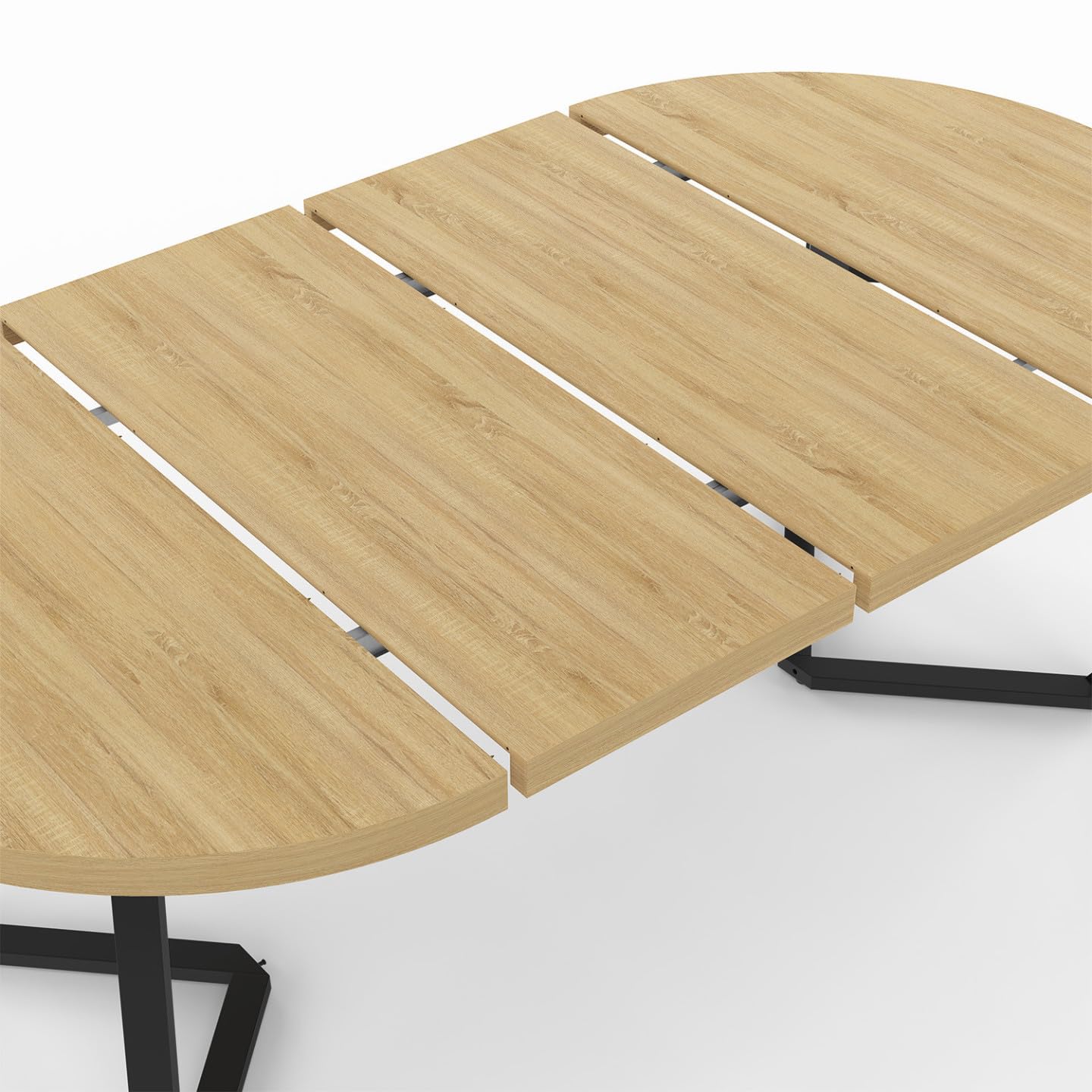 IDMarket - Table à Manger Extensible Ronde Selma 4-10 Personnes Bois et Noir 110-200 cm