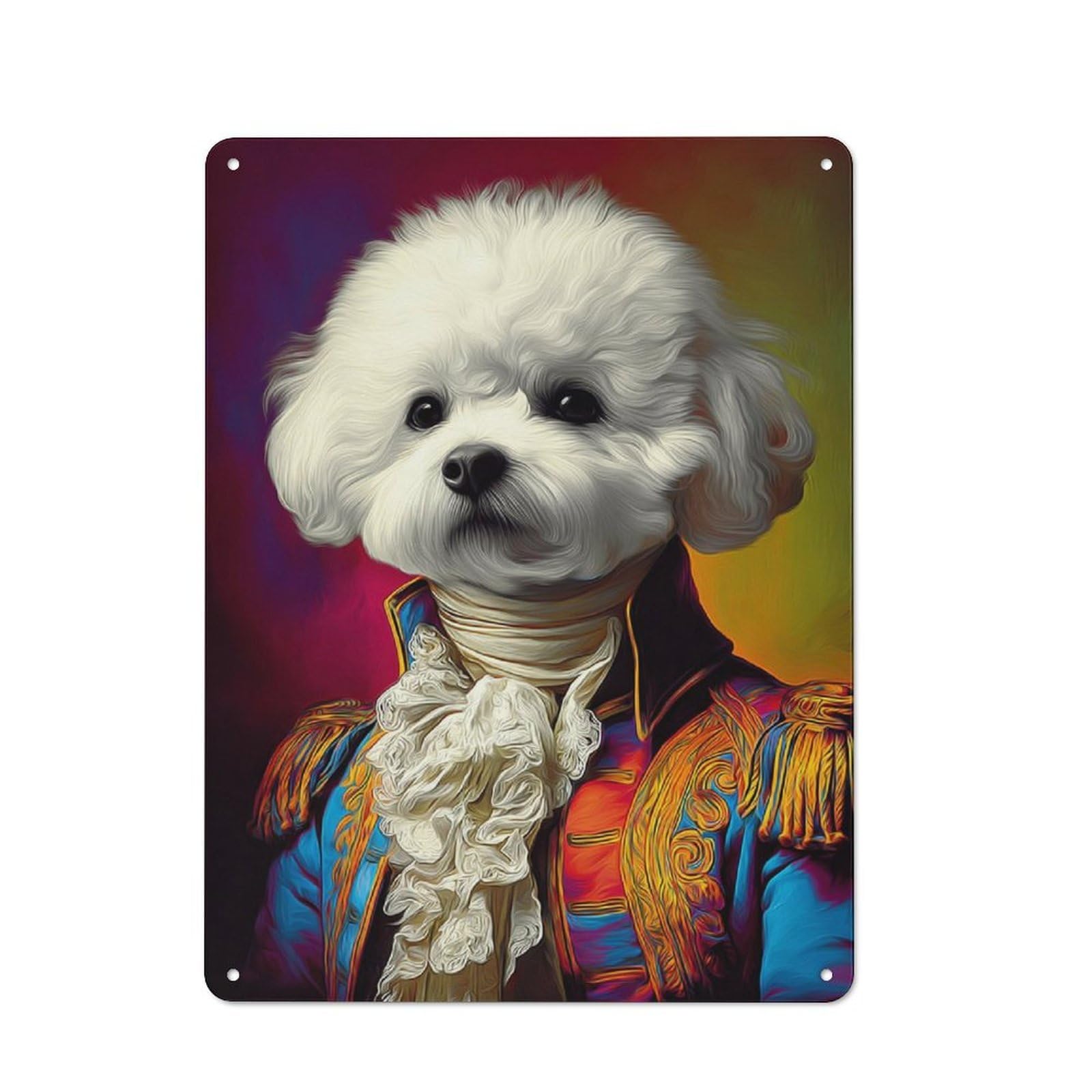 Junmoney Regal Poodle Portrait Artwork -1 Vintage Metal Plaque 40X30cm For Workshop Wall, For Kitchen And Home Bar Decor, For Home Office And Studio Walls