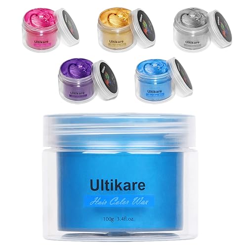 Miniatura 6 de Ultikare - Tinte temporal para el cabello para niños, tinte de cabello azul natural, color crema de barro instantáneo, 3.4 onzas líquidas, regalos
