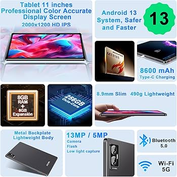 Androidタブレット 16GB 256GB Amazon.co.jp: Tab 18 Android 13タブレット16 GB+256 GB+1 TB