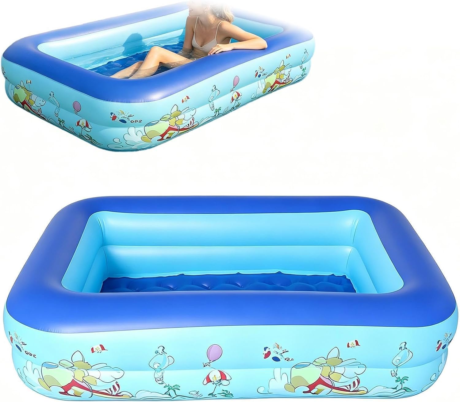 Inflatable Pools Rectangular Thickened – Oversized Marine Animal Adult, Kiddie Pool Backyard Indoor, Outdoor Garden Lawn Summer Water | Backyard Indoor Outdoor Garden Lawn Summer Water Party