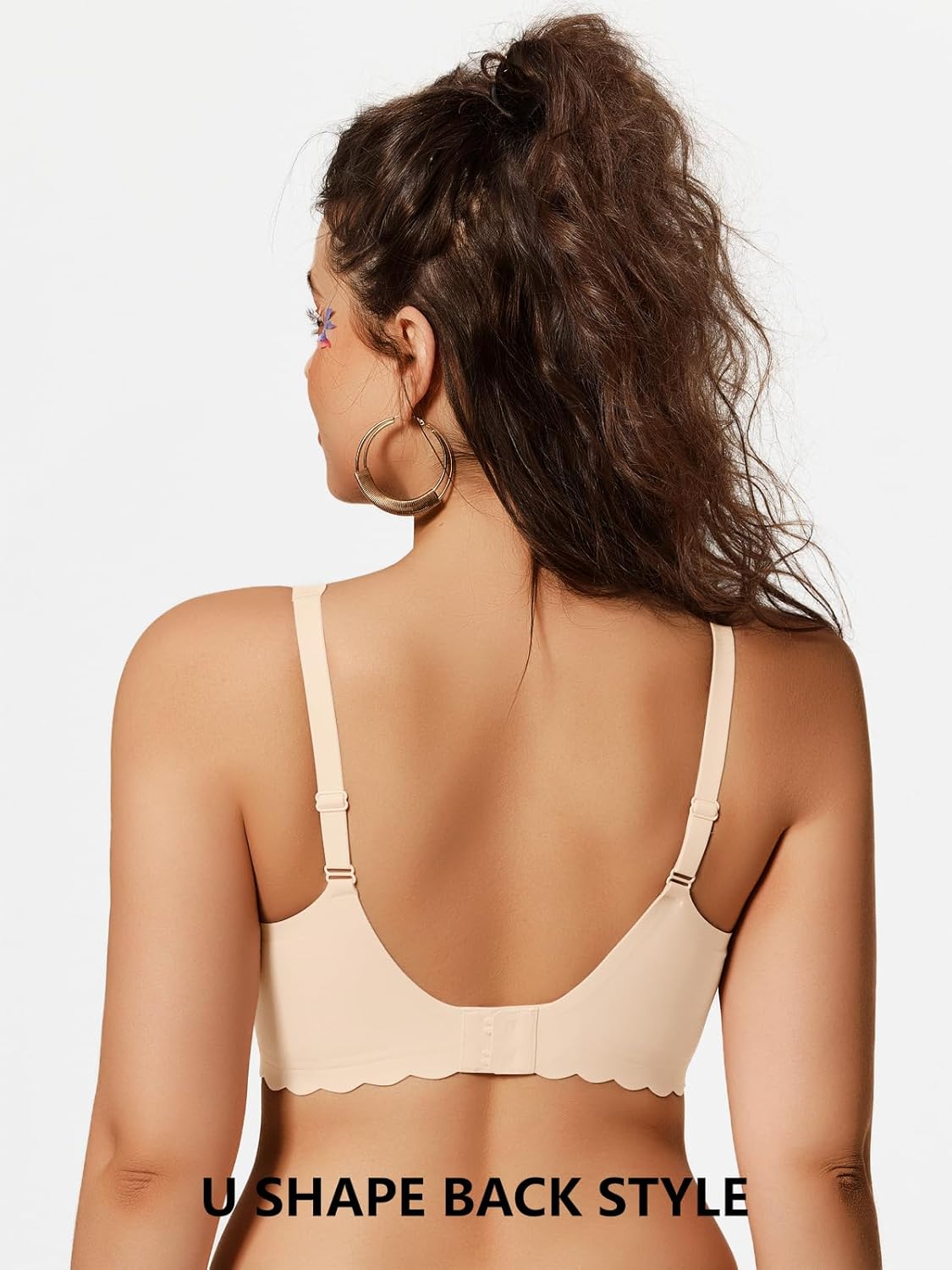 COCOMARTS Jelly Bras for Women No Underwire Scalloped Push Up Seamless Full Coverage Plunge Bralettes Wireless Tshirt Bras - Image 4