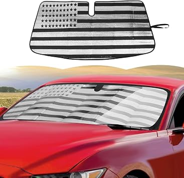RT-TCZ Windshield Sunshade Sun Shade Heat Shield Window Sun Visor Mat for Ford Mustang 2015-2024,US Flag