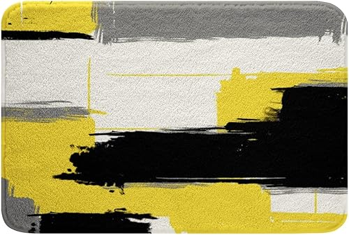 Feelyou Tapetes de baño de arte abstracto moderno para baño, 20 x 32 pulgadas, decoración artística, alfombras de baño, ultra suaves, retro,