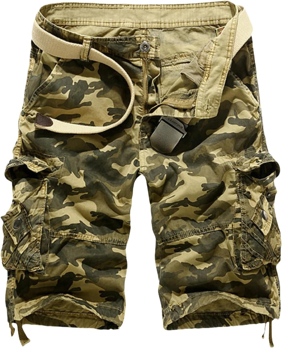 Men's Loose Camo Multi-Pocket Workwear Five-Point Shorts
