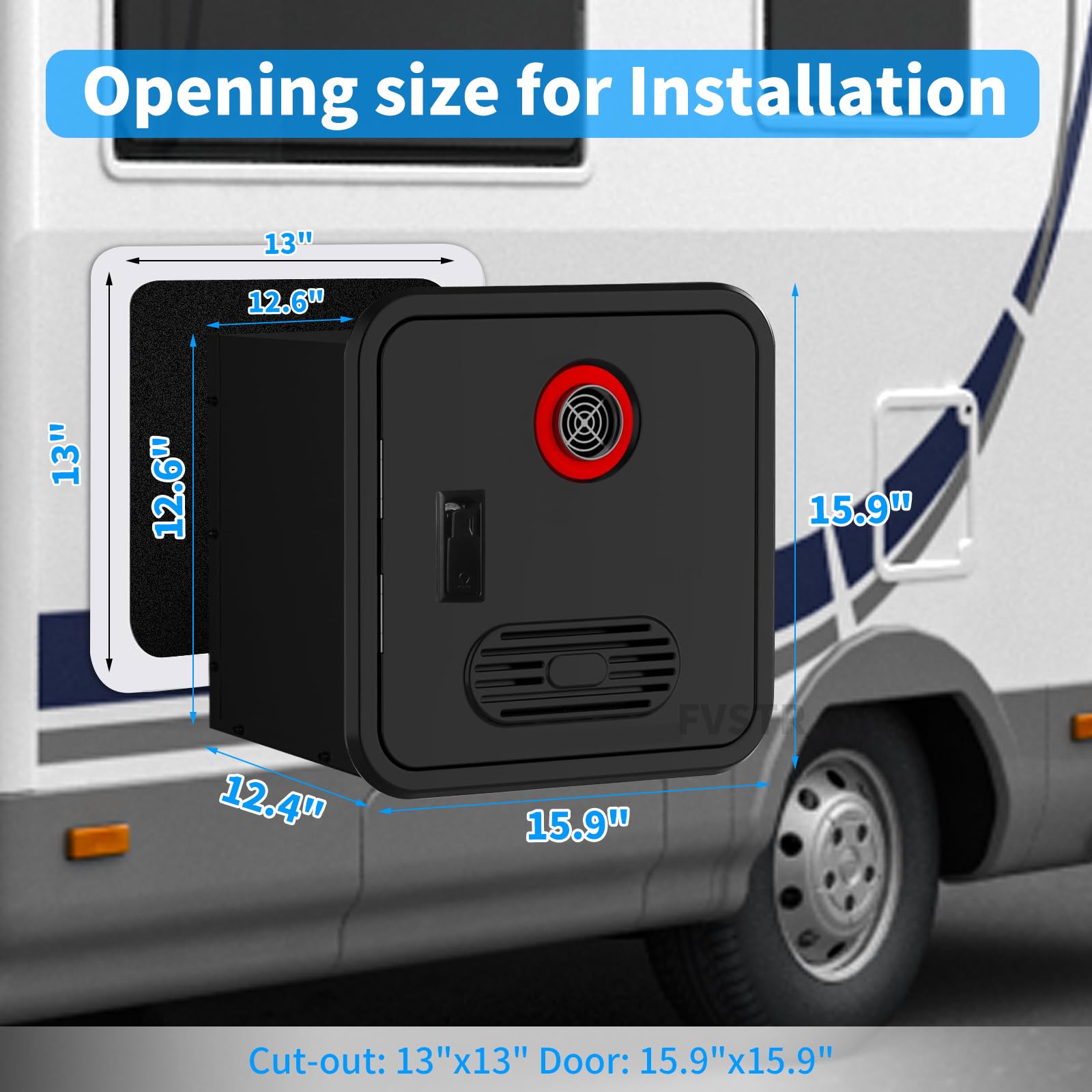 Chauffe - eau sans réservoir RV, douche instantanée, DC 12V, performance optimale en hauteur, multi - usages avec porte et télécommande, idéal pour une utilisation quotidienne en camping - car (Noir)