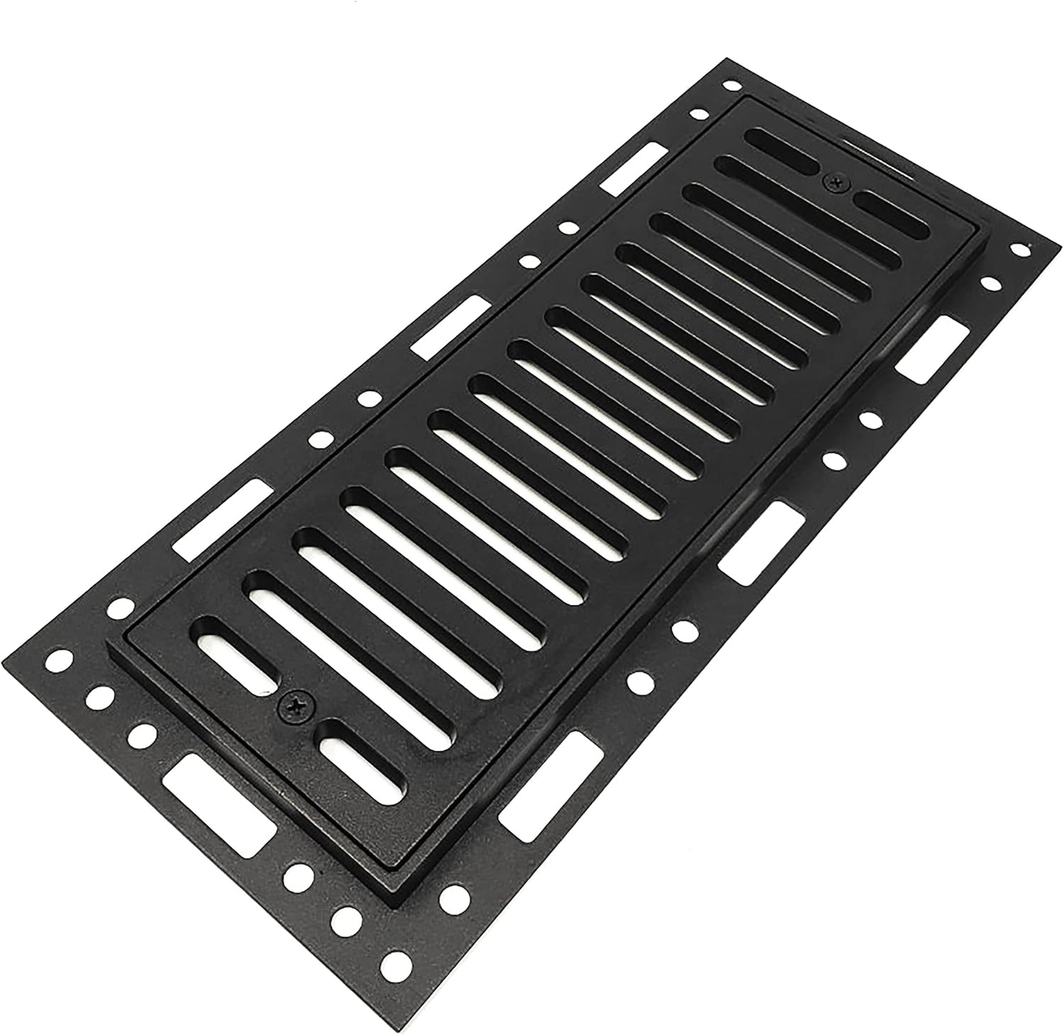 Original Ventique Forest Flush Mount Metal Floor Vent (4x10, Midnight Black)