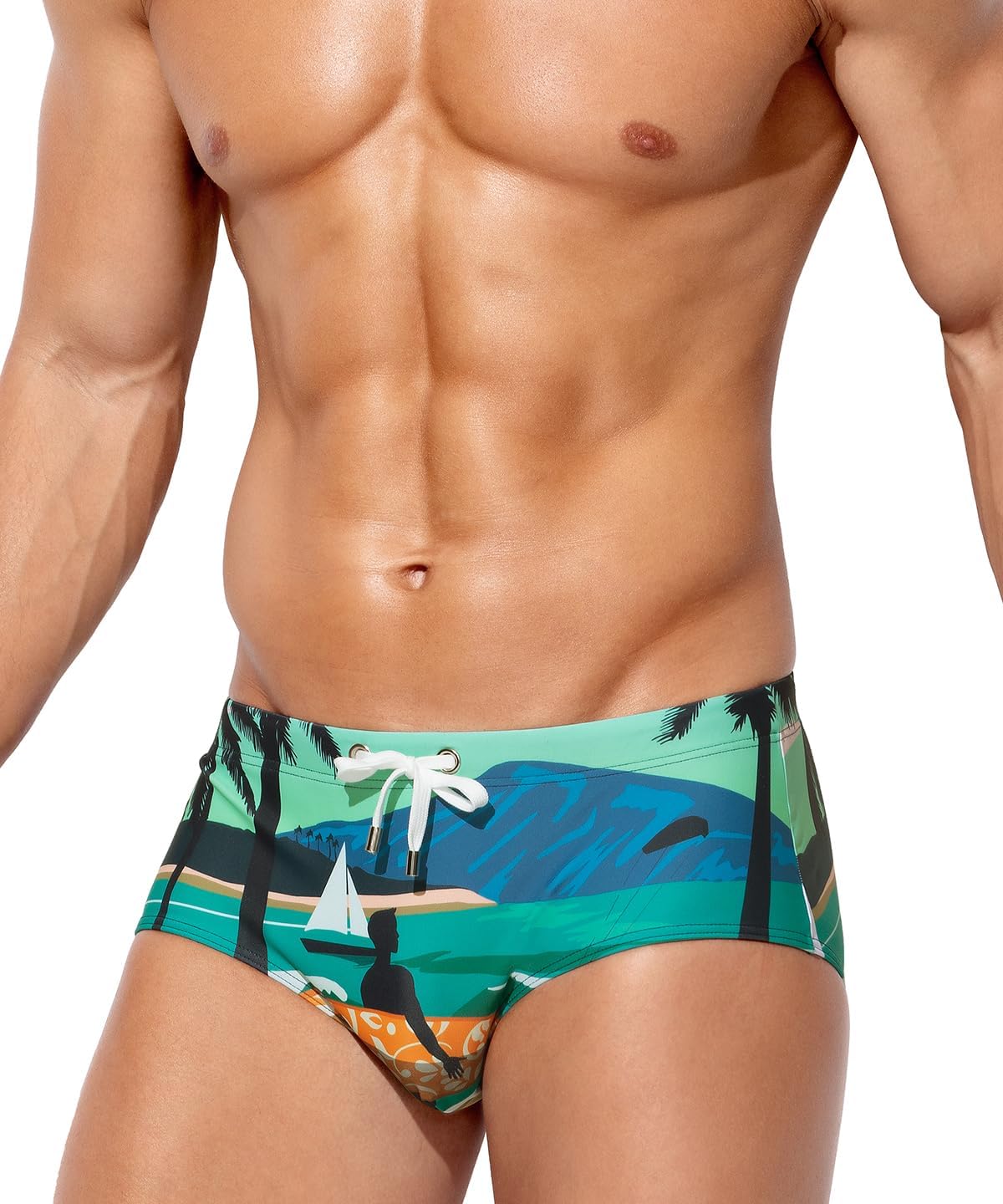Costume da bagno da uomo, corto, ad asciugatura rapida, con