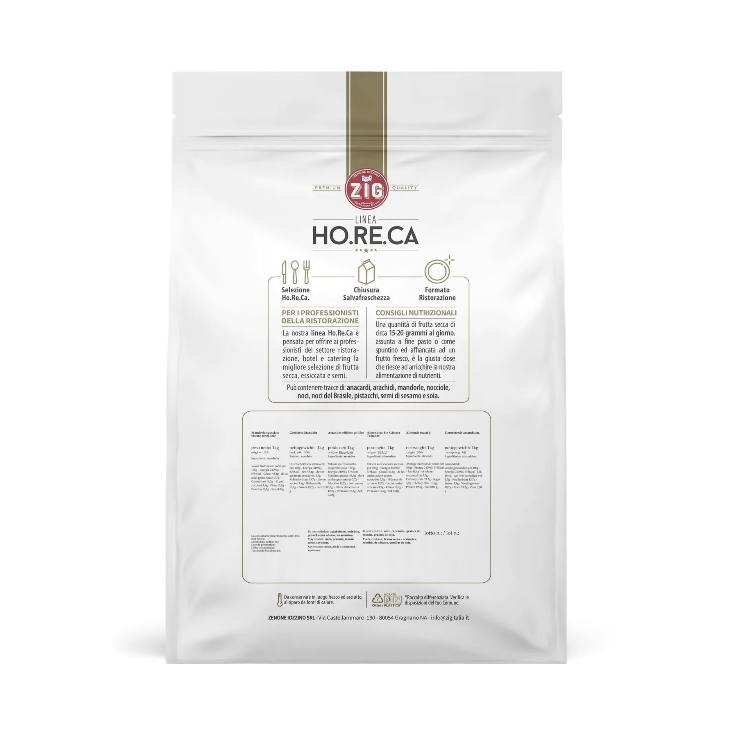 ZIG - HORECA - Amandes pelées grillées sans sel 1 kg