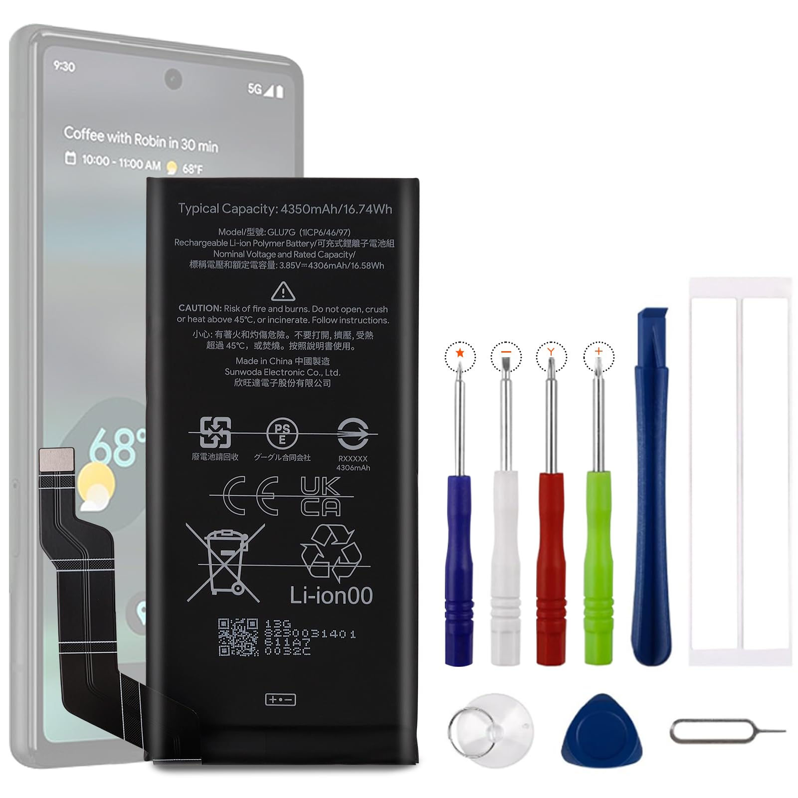 Amazon.com: Vvsialeek GLU7G Replacement Battery for Google Pixel 