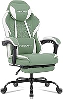 Vista 1 de Misolant Gaming Chair, Fabric Gamer Chair with footrest for Adults, High Back Ergonomic Computer Game Chair with Adjustable Headrest and Massage