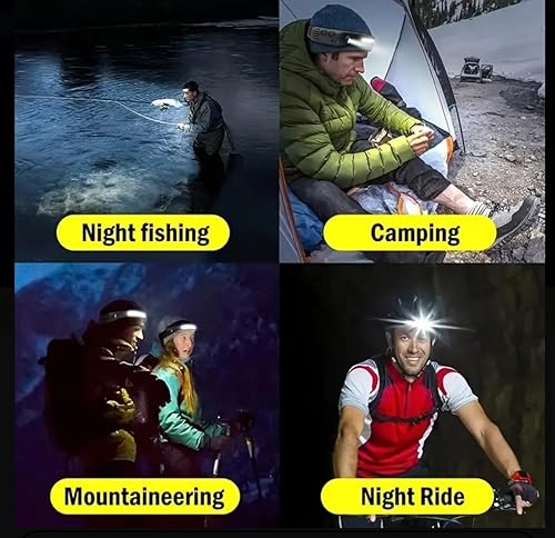 Miniatura 9 de KOZY Zone - Lámpara de cabeza recargable LED, 1000 lúmenes, 10 W, haz ancho de 270, sensor de movimiento, IPX6 impermeable, 3 modos, linterna de