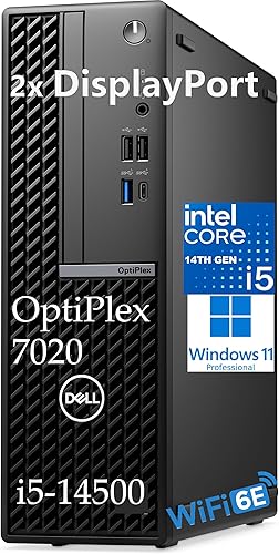 Dell Computadora de escritorio OptiPlex 7020 SFF, 7000 Dekstops pequeños, 16 GB DDR5, SSD PCIe de 512 GB, Intel 14-Core i5-14500 de 14 generación, 2