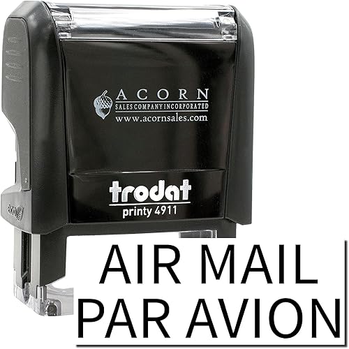 Miniatura 3 de Sello Avion Autoentintado para Correo Aéreo Par  Tinta Negra