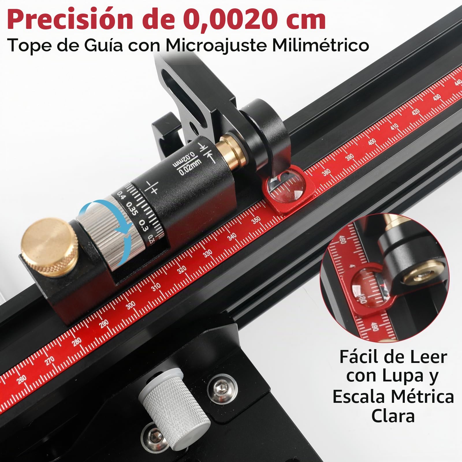 Calibre de inglete para sierra de mesa ajustable multi-ángulo -60° a 60° Calibre de inglete de precisión con parada de ángulo rápido para sierra de mesa, sierra de cinta, mesa de enrutador. Compatible