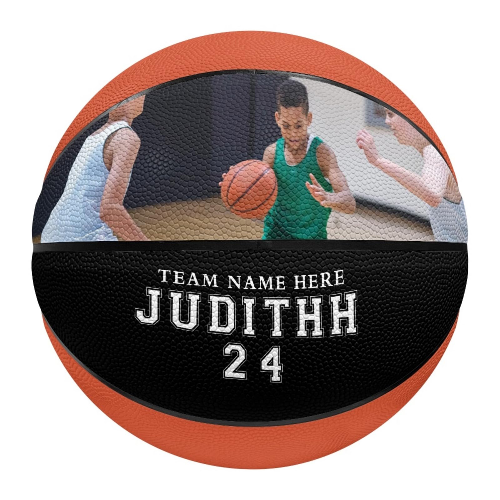 Ballon de basketball avec photo, taille 5/7 (74,9 cm) avec photo, nom personnalisé, pour fête des pères, Noël, anniversaire, meilleur papa, homme, fils, entraîneur