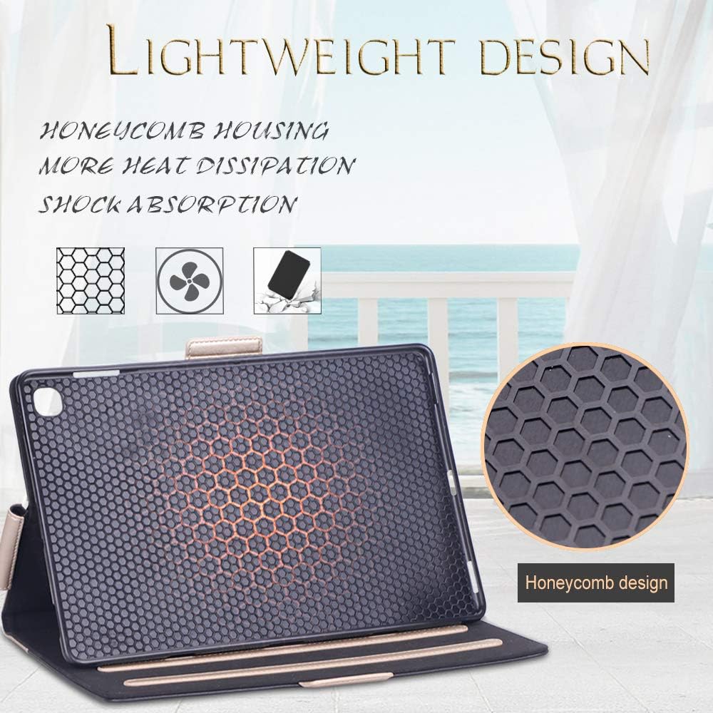 WWW Samsung Galaxy Tab S5e 10.5 Case,[Luxury Laser Flower] Premium PU Leather Case with Auto Wake/Sleep Feature and Multiple Viewing Angles for Galaxy Tab S5e Tablet(SM-T720/T725) 2019 Release Black