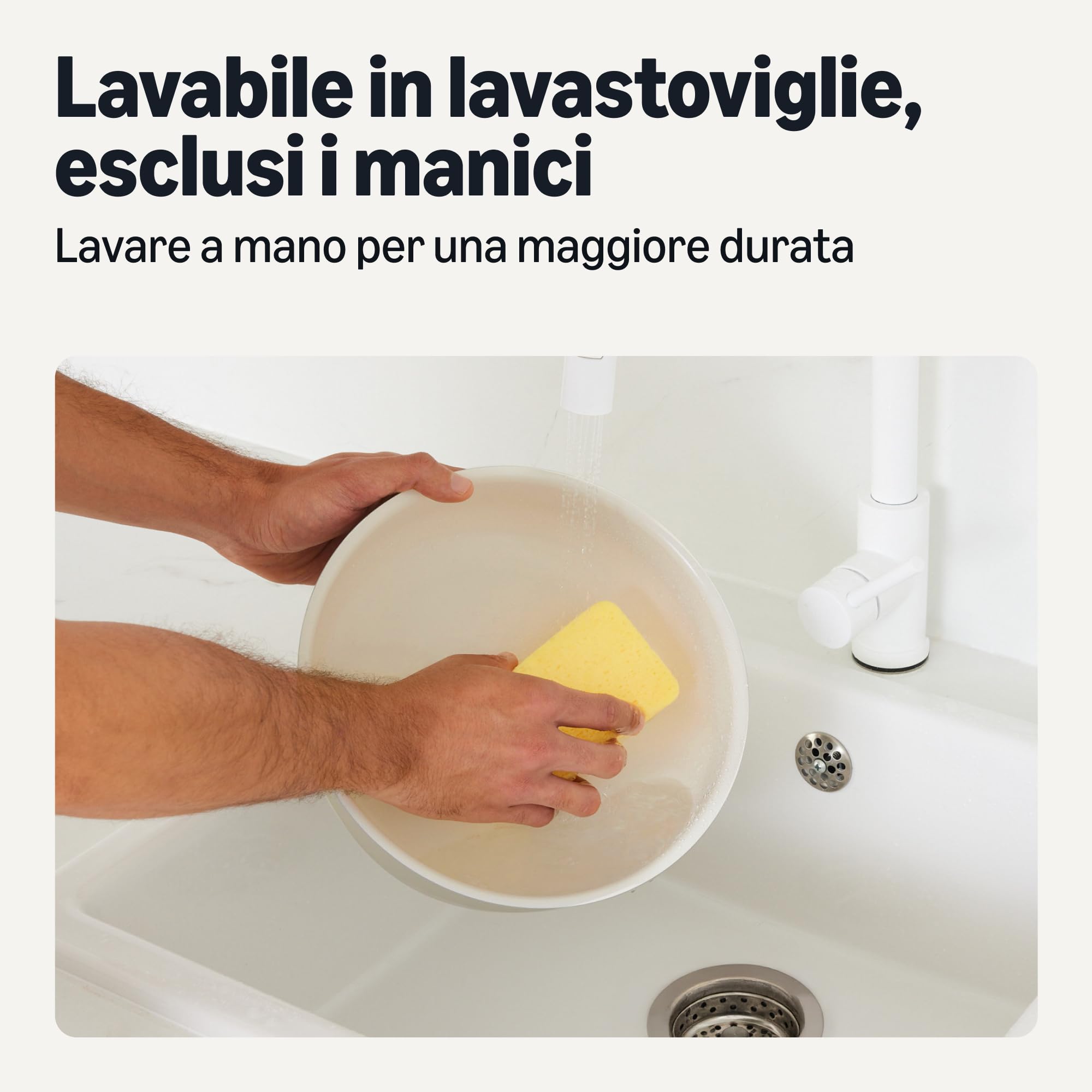 Amazon Basics Pentole Impilabili Antiaderenti in Ceramica con Manici Rimovibili, Set di 11 Pezzi, Adatte a Tutti i Piani Cottura, Grigio Lino