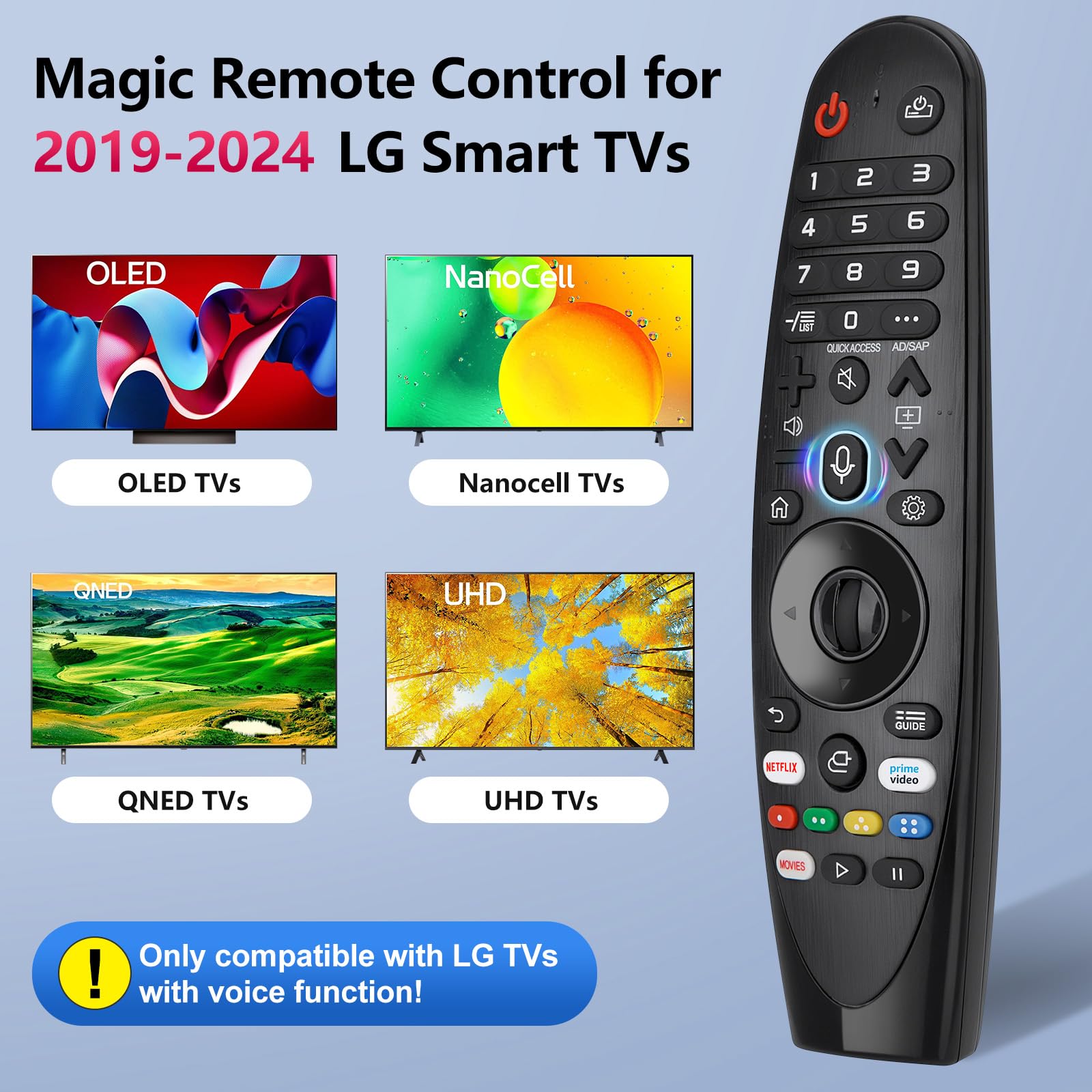 Telecomando per LG-Smart-TV,Universale per Originale Magic AKB75855501 MR19BA MR20GA MR21GA MR22GA MR23GA,con Puntatore e Funzione Vocale