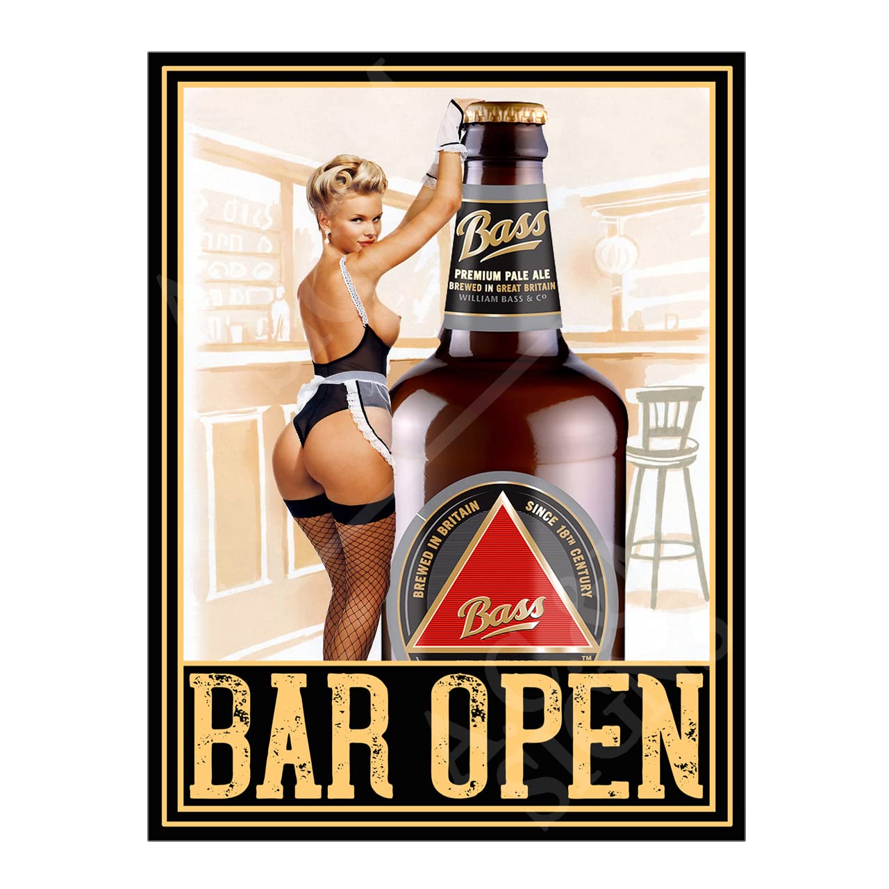Metal Sign Plaque Print Poster Bar Open Bass Pale Ale Gift Dad Man Cave Shed Home Bar Ref13061 (10x8 inches (Approx) 25cmx20cm)