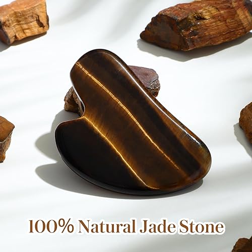 Vista 58 de rosenice Gua Sha Herramientas Faciales Natural Gua Sha Jade Piedra para el Cuidado de la Piel Facial Cuerpo para SPA