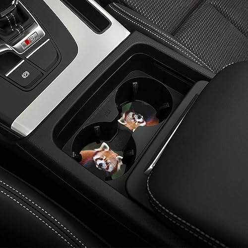Miniatura 7 de 2 posavasos para automóvil, diseño de panda rojo, universal, antideslizante, con muesca de dedo, impermeable, para automóvil, SUV, camión