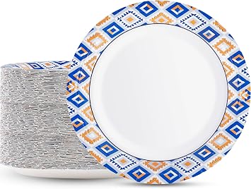 120 PCS Paper Plates, 9 Inch Disposable Paper Plate | Cut Proof & Soak Proof Dinner Plates for Everyday Use, Heavy Duty Dessert Plate for Party Picnic Birthday Family Gatherings