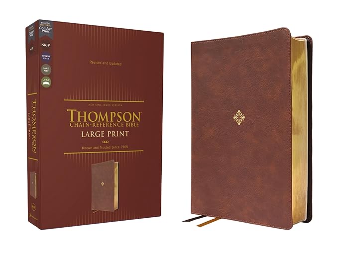 Amazon.fr NKJV, Thompson ChainReference Bible, Large Print, Leathersoft, Brown, Red Letter