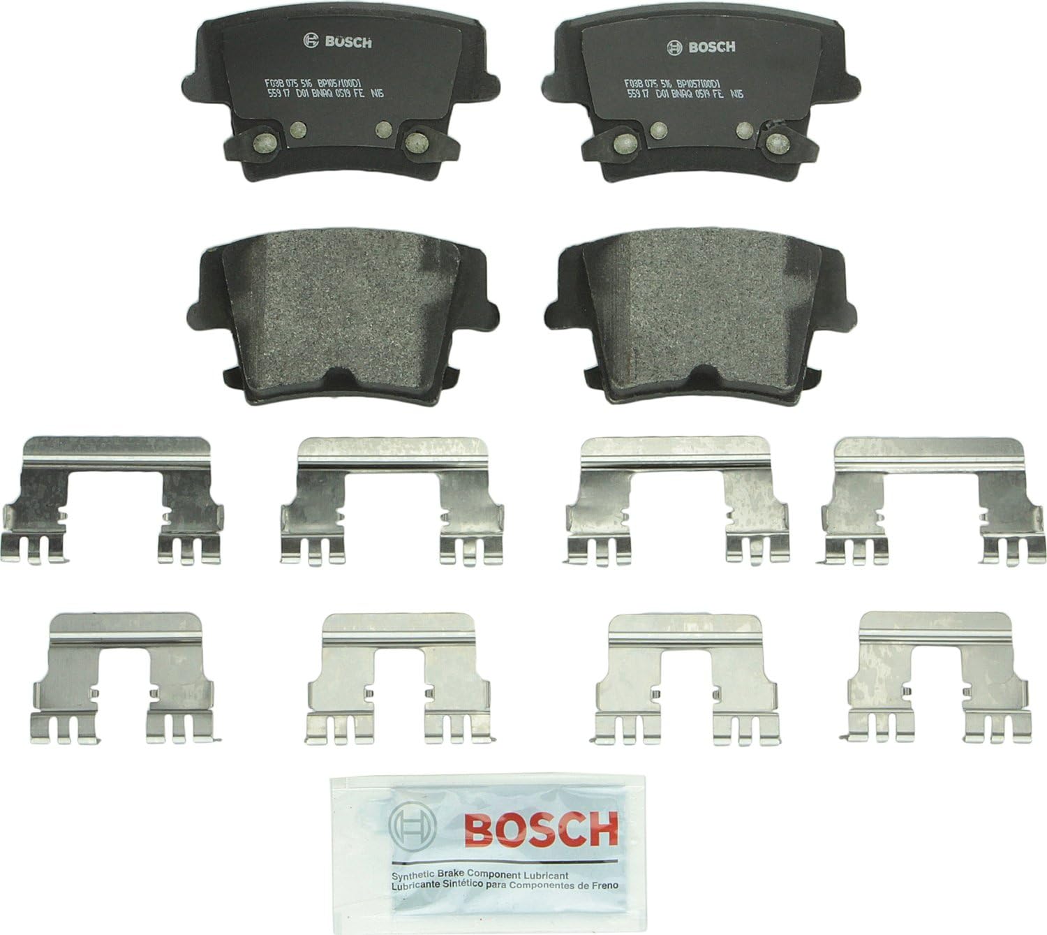 BOSCH BP1057 QuietCast Premium Semi-Metallic Disc Brake Pad Set - Compatible with Select Chrysler 300; Dodge Challenger, Charger, Magnum; REAR