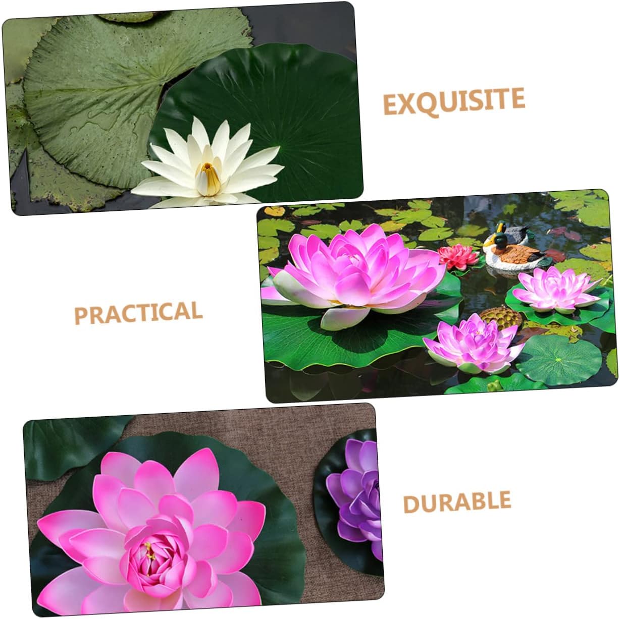 3pcs Simulated Lotus Leaf Artificial Lotus Leaf Shampoo Ginger Lily Plant Faux Lily Pads Fish Flower Watering Can Fountain Plastic Eva Artificial Air Plants Pond Plants Bulbs