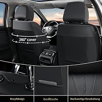 FLORICH Autó Üléshuzat Szett 5 Részes PU Bőr Vízálló Univerzális - Whole set, black 4