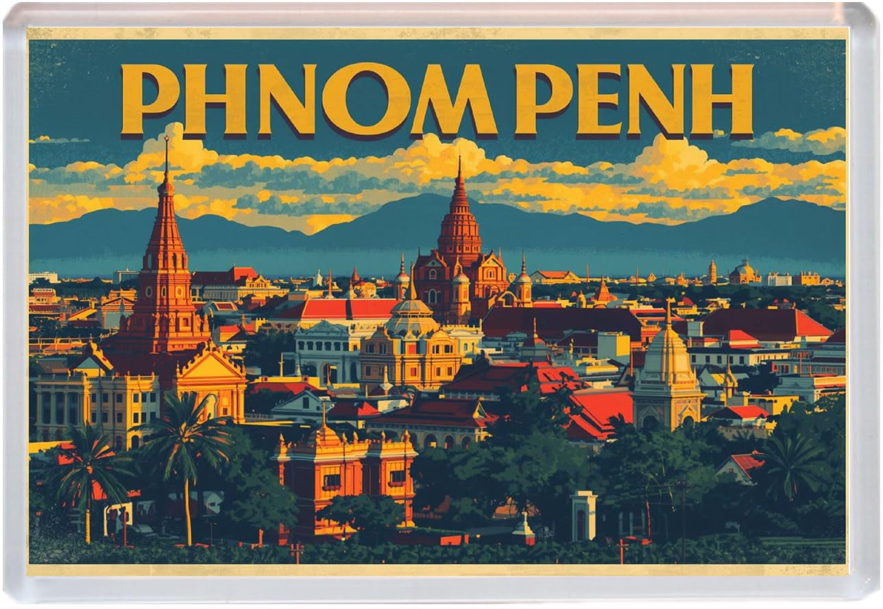 Baked Bean Store Multicolor Phnom Penh - Cambodia - Jumbo Artistic Fridge Magnet 96 X 67Mm Bbsfhm3235