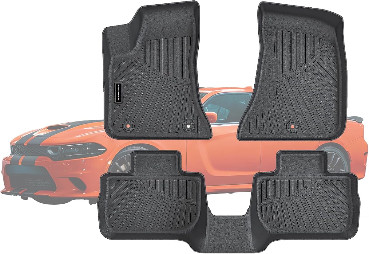 Alfombrillas de TPE para Dodge Charger RWD 2011-2023 y Chrysler 300 con tracción trasera SOLAMENTE revestimientos de piso para todo tipo de clima, aptos para accesorios Dodge Charger RWD, color negro