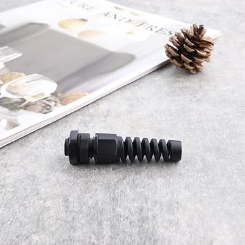 10pcs PG7 IP68 Black Cable Gland 3-6.5mm Waterproof Nylon Joint with Adjustable Locknut and Strain Relief for Cable Fixing