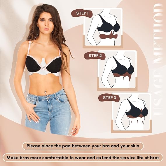Boyiee Disposable Bra Liners to Absorb Sweat Under Breasts Non Woven Bra Liners Bulk Underboob Sweat Absorber Pads for Women