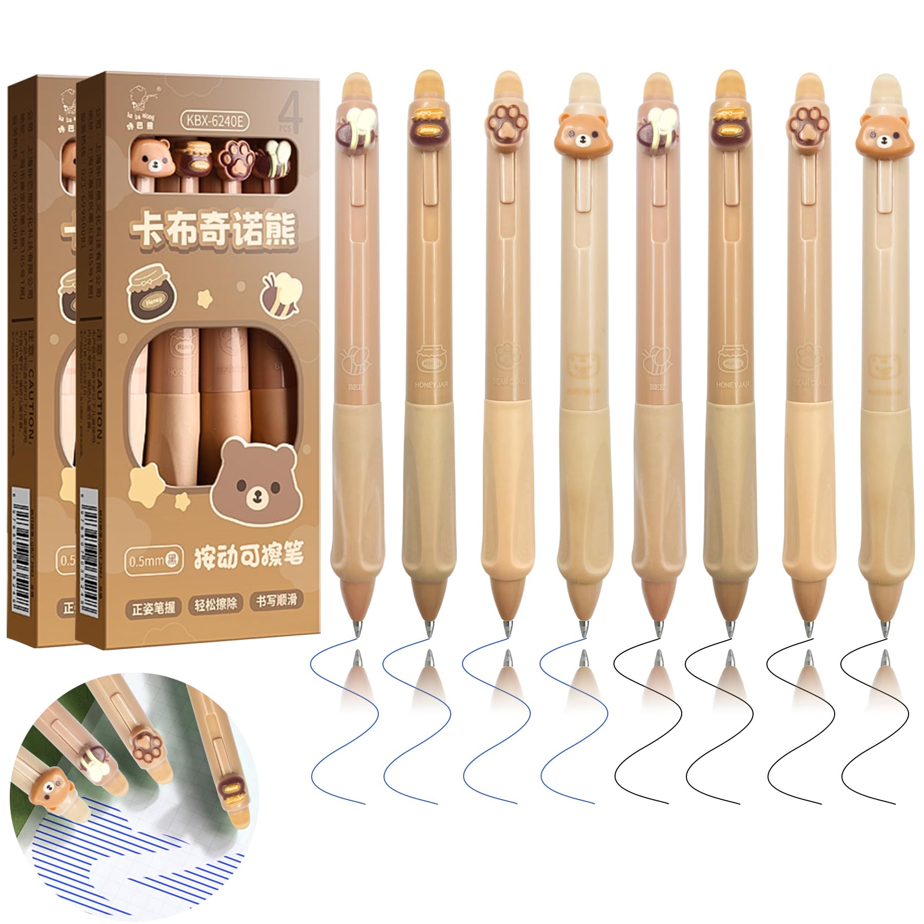 Radierbare Gelstifte Set – 4 Stück, Blau, 0.5mm, Glattes Schreiben, Perfekt Für Schule, Büro & Kreative Notizen